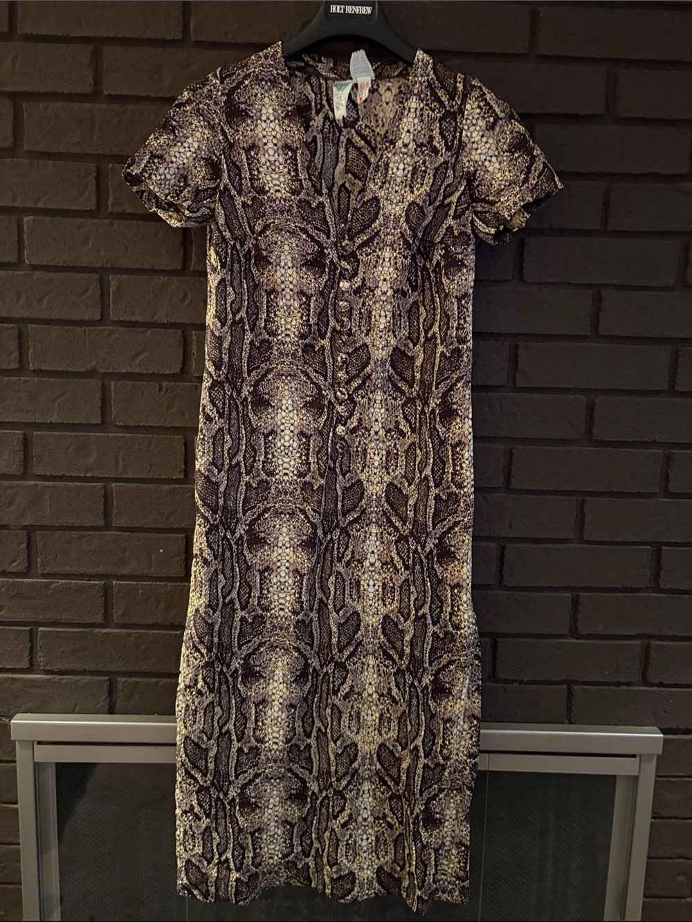 Gottex Snake-Print Short Sleeve Midi Dress - Black & Brown